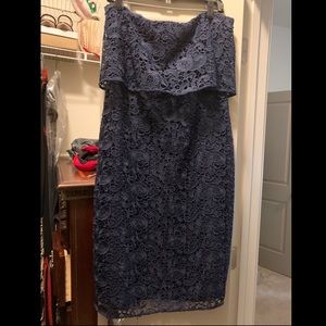 Navy lace cocktail dress